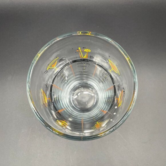 Vintage Cocktail Glass Vintage MCM Mixing Retro Recipes Libbey Orange Yellow - Picture 5 of 8